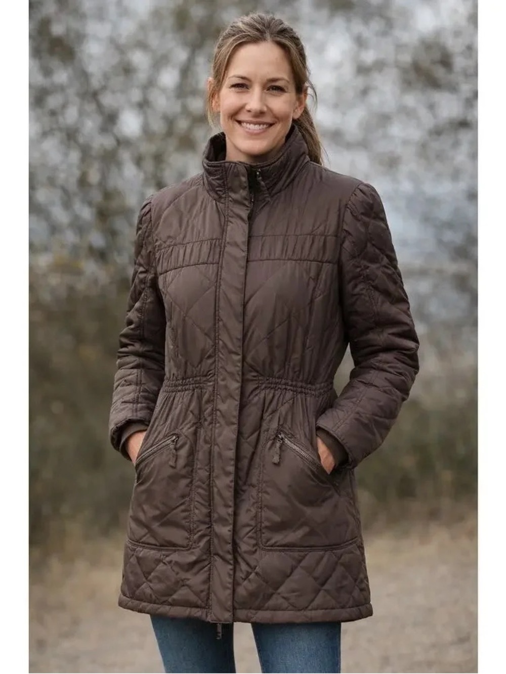 Title Nine. Brown Quilted Puffer. Size small.